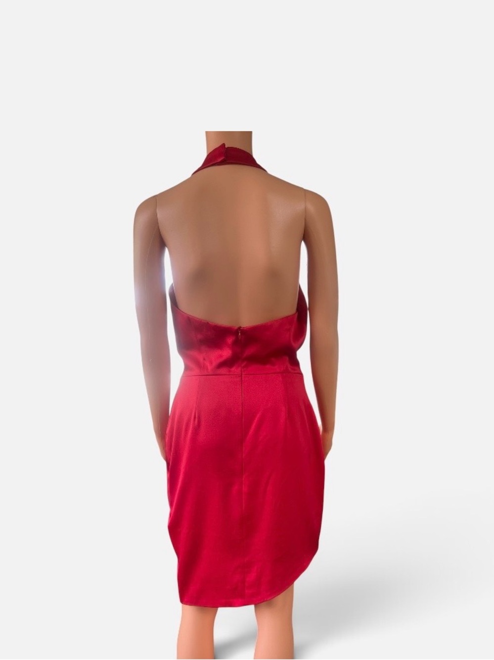 Elliatt Red Draped Halter Asymmetrical Dress - Picture 2 of 10